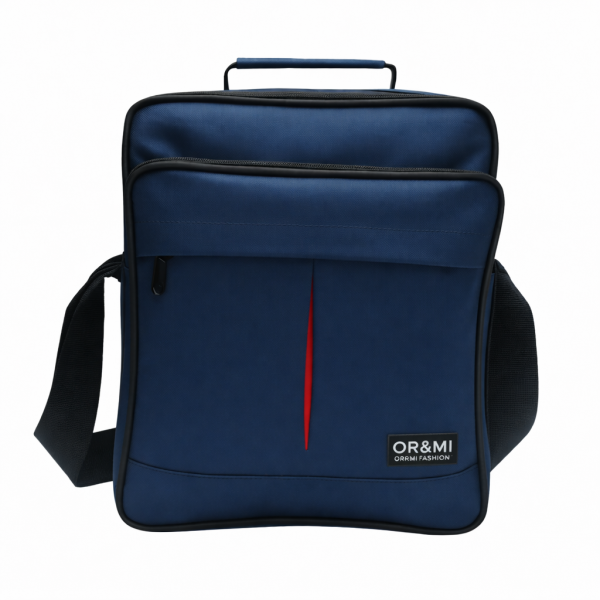 Τσάντα Ώμου ORMI 78974 Ανδρική – 25x30x10cm, Με Θήκες & Ρυθμιζόμενο Λουρί Μπλε