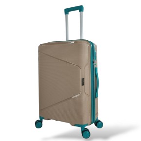 Omaska Μεγαλη Βαλιτσα Ταξιδιού Σκληρές μπεζ με 4 Ρόδες 75cm