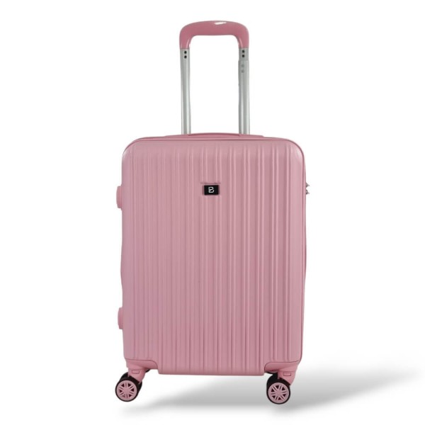 Σκληρή Βαλίτσα Καμπίνας 55x40x20 +5cm Επέκταση PLAYBAGS PS063C. Max 50lt. Ροζ