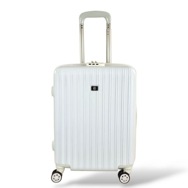 Σκληρή Βαλίτσα Καμπίνας 55x40x20 +5cm Επέκταση PLAYBAGS PS063C. Max 50lt. Ασπρο