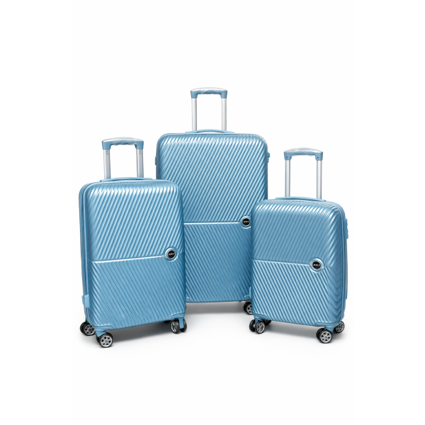 Σετ Βαλίτσες Ταξιδιού ABS 3 Τεμαχίων με Κλειδαριά και 4 Ρόδες 360°