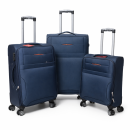 Σετ Βαλίτσες Υφασμάτινες 3 Τεμαχίων με Κλειδαριά, 4 Ρόδες 360° και Επέκταση 4cm