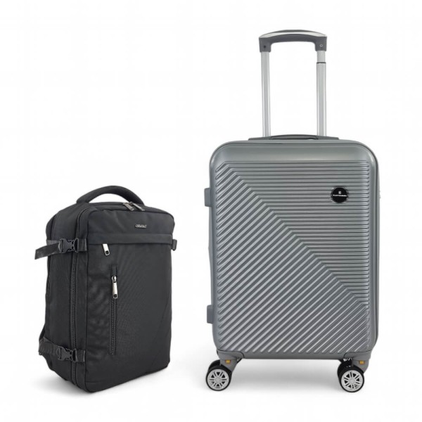 *LIMITED EDITION* ΣΚΛΗΡΗ ΒΑΛΙΤΣΑ ΚΑΜΠΙΝΑΣ 55X40X20 +5CM ΕΠΕΚΤΑΣΗ & ΣΑΚΙΔΙΟ ΠΛΑΤΗΣ ΤΑΞΙΔΙΟΥ 40X30X20 PLAYBAGS PS705C-SET2. ΑΣΗΜΙ