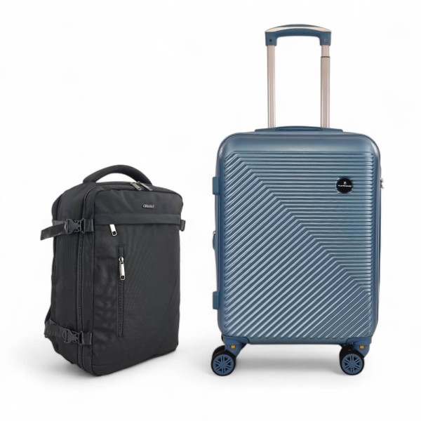 *LIMITED EDITION* ΣΚΛΗΡΗ ΒΑΛΙΤΣΑ ΚΑΜΠΙΝΑΣ 55X40X20 +5CM ΕΠΕΚΤΑΣΗ & ΣΑΚΙΔΙΟ ΠΛΑΤΗΣ ΤΑΞΙΔΙΟΥ 40X30X20 PLAYBAGS PS705C-SET2. ΓΑΛΑΖΙΟ