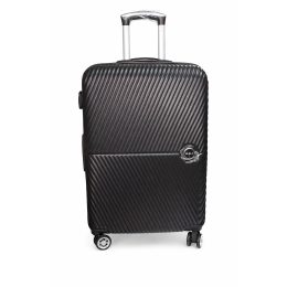 Βαλίτσα Ταξιδιού Μεσαία ABS 66cm με 4 Ρόδες 360° και Κλειδαριά Ασφαλείας. Μαυρο