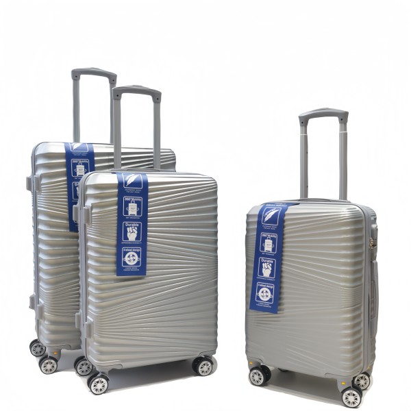 Βαλίτσες Σετ 3τμχ Μεγάλη / Μεσαία / Καμπίνας Ασημι