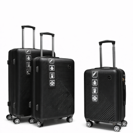 Βαλίτσες Σετ 3τμχ Μεγάλη / Μεσαία / Καμπίνας Μαυρο