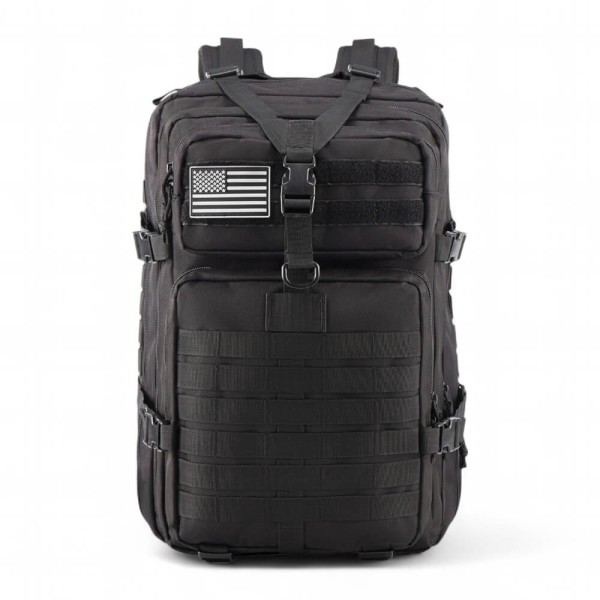 Tactical Σακίδιο Πλάτης Στρατιωτικού Τύπου 50x30x30cm 45lt MOLLE Laptop 15,6″ Mesh Πλάτη ΜΑΥΡΟ — PlayBags TK004