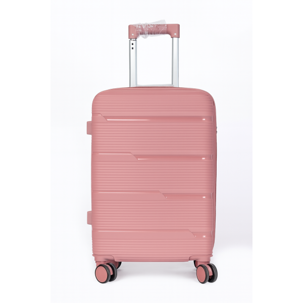 Σκληρή Βαλίτσα Καμπίνας Πολυπροπυλένιο PLAYBAGS BK0167 (55x38x20) 38lt Ροζ/Χρυσο
