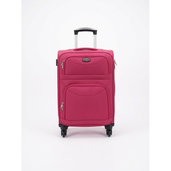 Υφασμάτινη Μικρή Βαλίτσα Καμπίνας 56x38x23cm 2.5kg Ελαφριά με 4 Ρόδες Ροζ — Czanys