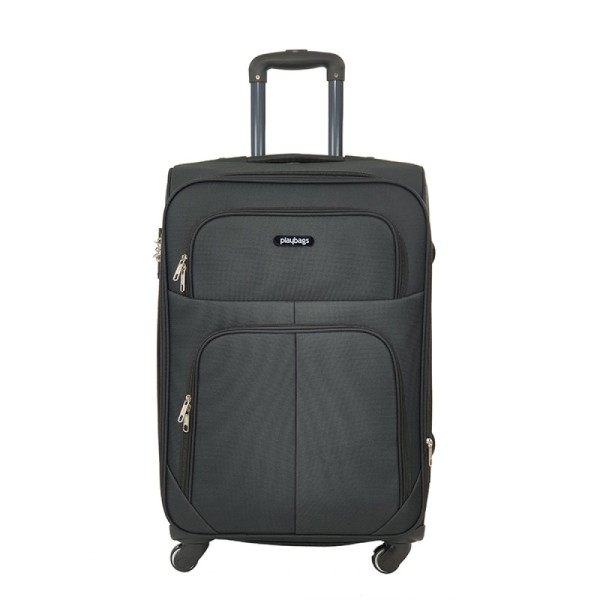 PlayBags FW877 Μεσαία Υφασμάτινη Βαλίτσα 4 Ρόδες 65x40x24cm +5cm 3,1kg Μαύρη
