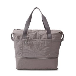Τσάντα Ταξιδιού Playbags Weekender 48x40x20εκ με Επεκτεινόμενο Πάτο – Αδιάβροχη σε γκρι-καφέ χρώμα