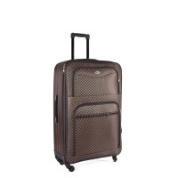 Υφασμάτινη Βαλίτσα Ταξιδίου 72x44x25cm σε Καρό-Καφέ – Luggage