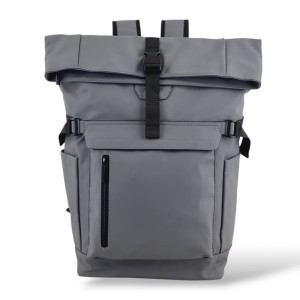 Αδιάβροχο Σακίδιο Πλάτης Rolltop 30x16x45cm 22lt 0.7kg Laptop 15.6" Γκρι — MCAN M-515
