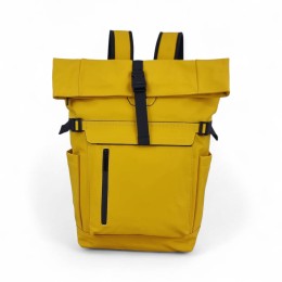 Αδιάβροχο Σακίδιο Πλάτης Rolltop 30x16x45cm 22lt 0.7kg Laptop 15.6" Κίτρινο — MCAN M-515