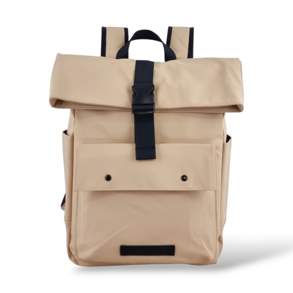 Αδιάβροχο Σακίδιο Πλάτης Rolltop 30x12x43cm 17lt 0.7kg Laptop 15.6" Μπεζ — MCAN M-516