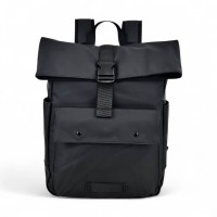 Αδιάβροχο Σακίδιο Πλάτης Rolltop 30x12x43cm 17lt 0.7kg Laptop 15.6" Μαύρο — MCAN M-516