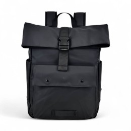 Αδιάβροχο Σακίδιο Πλάτης Rolltop 30x12x43cm 17lt 0.7kg Laptop 15.6" Μαύρο — MCAN M-516