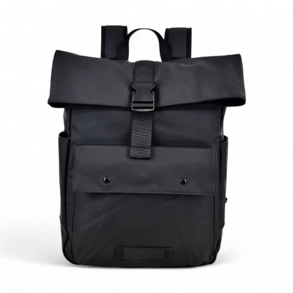 Αδιάβροχο Σακίδιο Πλάτης Rolltop 30x12x43cm 17lt 0.7kg Laptop 15.6" Μαύρο — MCAN M-516