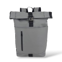Αδιάβροχο Σακίδιο Πλάτης Rolltop 29x15x43cm 19lt Πλαστικοποιημένο Μαγνητικό & Πόρπη Laptop 15,6″ ΓΚΡΙ — MCAN M-92