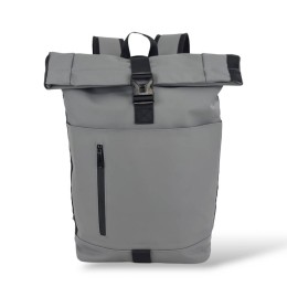 Αδιάβροχο Σακίδιο Πλάτης Rolltop 29x15x43cm 19lt Πλαστικοποιημένο Μαγνητικό & Πόρπη Laptop 15,6″ ΓΚΡΙ — MCAN M-92