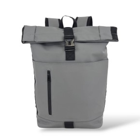 Αδιάβροχο Σακίδιο Πλάτης Rolltop 29x15x43cm 19lt Πλαστικοποιημένο Μαγνητικό & Πόρπη Laptop 15,6″ ΓΚΡΙ — MCAN M-92