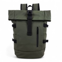 Αδιάβροχο Σακίδιο Πλάτης Rolltop 30x17x45cm Laptop 15,6″ Πλαστικοποιημένο Ύφασμα Κλιπ Ασφαλείας Πρασινο— MCAN M-158