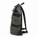 Αδιάβροχο Σακίδιο Πλάτης Rolltop 30x17x45cm Laptop 15,6″ Πλαστικοποιημένο Ύφασμα Κλιπ Ασφαλείας Πρασινο— MCAN M-158