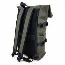 Αδιάβροχο Σακίδιο Πλάτης Rolltop 30x17x45cm Laptop 15,6″ Πλαστικοποιημένο Ύφασμα Κλιπ Ασφαλείας Πρασινο— MCAN M-158