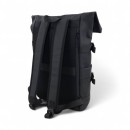 Αδιάβροχο Σακίδιο Πλάτης Rolltop 30x17x45cm Laptop 15,6″ Πλαστικοποιημένο Ύφασμα Κλιπ Ασφαλείας Μαύρο — MCAN M-158