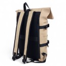 Αδιάβροχο Σακίδιο Πλάτης Rolltop 30x17x45cm Laptop 15,6″ Πλαστικοποιημένο Ύφασμα Κλιπ Ασφαλείας Μπεζ— MCAN M-158