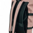 Αδιάβροχο Σακίδιο Πλάτης Rolltop 30x17x45cm Laptop 15,6″ Πλαστικοποιημένο Ύφασμα Κλιπ Ασφαλείας Ροζ— MCAN M-158