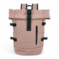 Αδιάβροχο Σακίδιο Πλάτης Rolltop 30x17x45cm Laptop 15,6″ Πλαστικοποιημένο Ύφασμα Κλιπ Ασφαλείας Ροζ— MCAN M-158