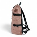 Αδιάβροχο Σακίδιο Πλάτης Rolltop 30x17x45cm Laptop 15,6″ Πλαστικοποιημένο Ύφασμα Κλιπ Ασφαλείας Ροζ— MCAN M-158