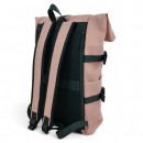 Αδιάβροχο Σακίδιο Πλάτης Rolltop 30x17x45cm Laptop 15,6″ Πλαστικοποιημένο Ύφασμα Κλιπ Ασφαλείας Ροζ— MCAN M-158