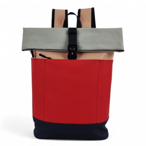 Αδιάβροχο Σακίδιο Πλάτης Rolltop 30x14x45cm Laptop 15,6″ Πλαστικοποιημένο Ύφασμα Κλιπ Ασφαλείας Κοκκινο— MCAN M-200