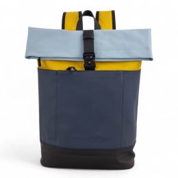 Αδιάβροχο Σακίδιο Πλάτης Rolltop 30x14x45cm Laptop 15,6″ Πλαστικοποιημένο Ύφασμα Κλιπ Ασφαλείας Μπλε— MCAN M-200
