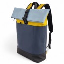 Αδιάβροχο Σακίδιο Πλάτης Rolltop 30x14x45cm Laptop 15,6″ Πλαστικοποιημένο Ύφασμα Κλιπ Ασφαλείας Μπλε— MCAN M-200