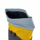 Αδιάβροχο Σακίδιο Πλάτης Rolltop 30x14x45cm Laptop 15,6″ Πλαστικοποιημένο Ύφασμα Κλιπ Ασφαλείας Μπλε— MCAN M-200