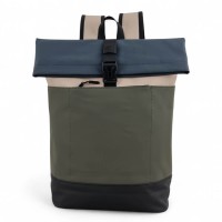 Αδιάβροχο Σακίδιο Πλάτης Rolltop 30x14x45cm Laptop 15,6″ Πλαστικοποιημένο Ύφασμα Κλιπ Ασφαλείας Πρασινο— MCAN M-200