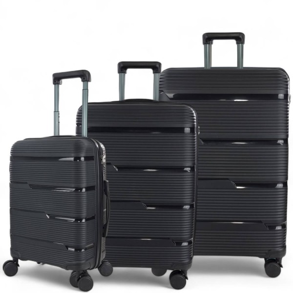 ΣΚΛΗΡΕΣ ΒΑΛΙΤΣΕΣ ΠΟΛΥΠΡΟΠΥΛΕΝΙΟ ΜΕΓΑΛΗ-ΜΕΣΑΙΑ-ΜΙΚΡΗ PLAYBAGS COLLECTION PP803-SET3. ΜΑΥΡΟ