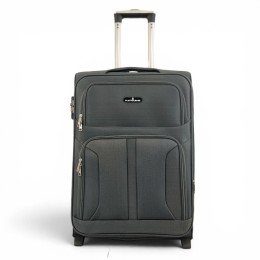 Μεσαία Υφασμάτινη Βαλίτσα 2 Ρόδες 60x41x24cm 2,9kg 59lt Επεκτεινόμενη Κλειδαριά Κωδικού Γκρι — PlayBags PS1433-M