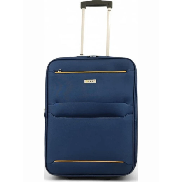 Υφασμάτινη Βαλίτσα Καμπίνας 55x40x20/23cm 40lt 3kg Polyester Επεκτάσιμη Αδιάβροχη 2 Ρόδες Μπλε — RCM 13827