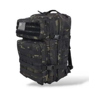Τακτικό Σακίδιο Πλάτης 47x30x27cm 38lt 1.1kg Αδιάβροχο Μαύρο Camo — Tactikal Playbags TK-ZE001