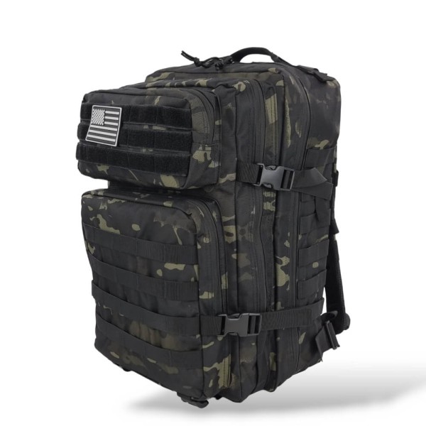 Τακτικό Σακίδιο Πλάτης 47x30x27cm 38lt 1.1kg Αδιάβροχο Μαύρο Camo — Tactikal Playbags TK-ZE001