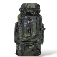 Μεγάλο Ορειβατικό Σακίδιο Πλάτης 72x34x17cm 70lt 1.4kg Αδιάβροχο με USB Πράσινο Camo — Playbags TK1487