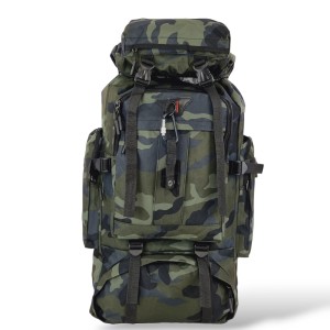 Μεγάλο Ορειβατικό Σακίδιο Πλάτης 72x34x17cm 70lt 1.4kg Αδιάβροχο με USB Πράσινο Camo — Playbags TK1487