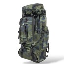 Μεγάλο Ορειβατικό Σακίδιο Πλάτης 72x34x17cm 70lt 1.4kg Αδιάβροχο με USB Πράσινο Camo — Playbags TK1487