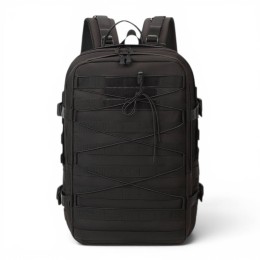Tactical Σακίδιο Πλάτης Outdoor Πεζοπορίας 45x30x20cm 27lt Ανατομική Πλάτη Ιμάντες Μέσης & Στήθους Μαύρο — PlayBags ZE056