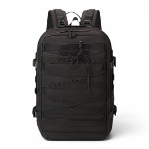 Tactical Σακίδιο Πλάτης Outdoor Πεζοπορίας 45x30x20cm 27lt Ανατομική Πλάτη Ιμάντες Μέσης & Στήθους Μαύρο — PlayBags ZE056